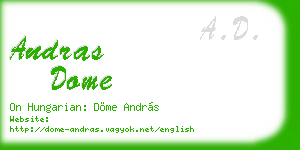 andras dome business card