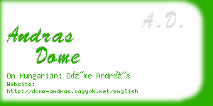 andras dome business card